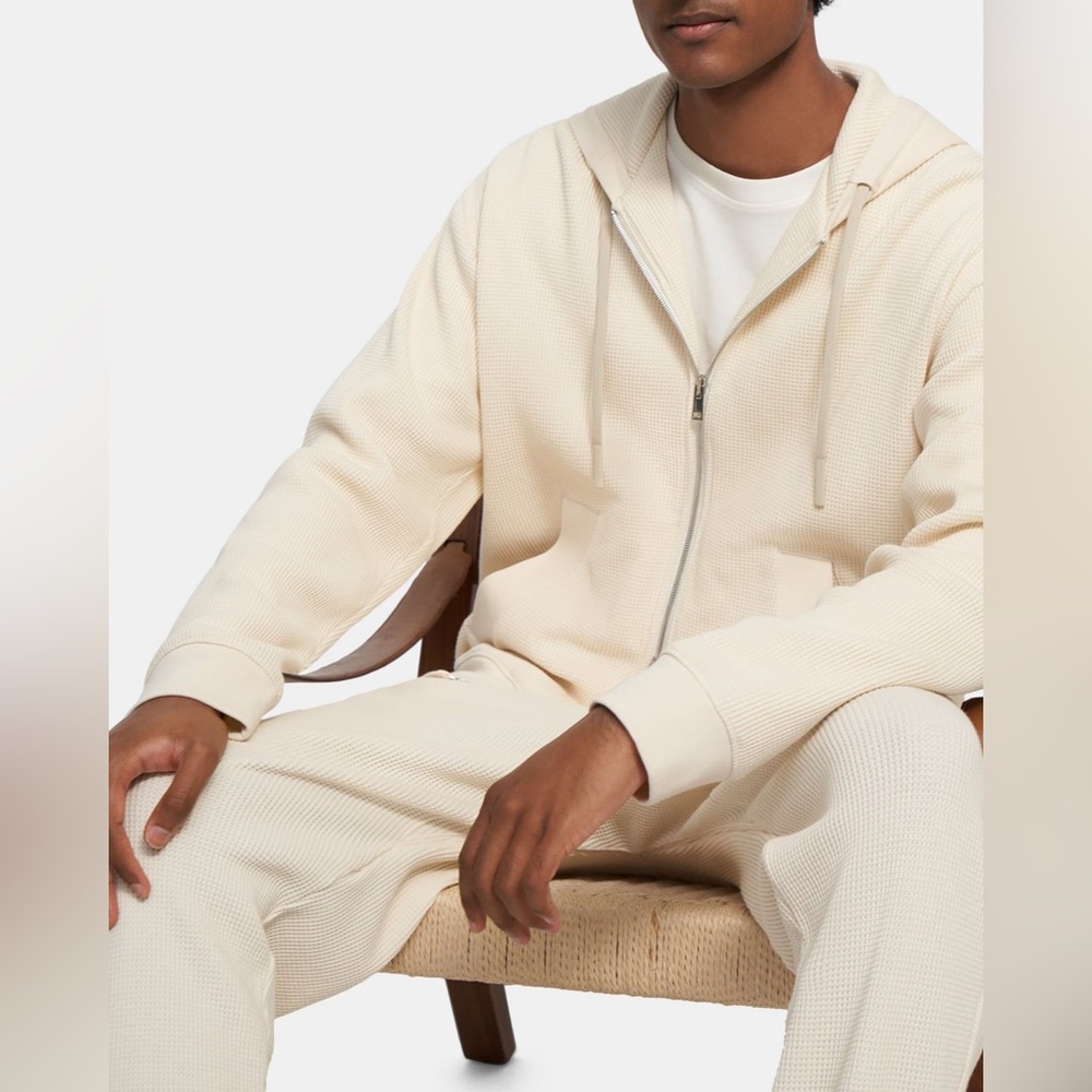 Theory waffle hoodie in ivory